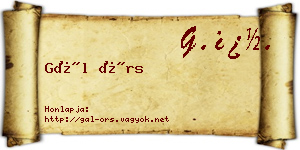 Gál Örs névjegykártya
