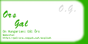ors gal business card